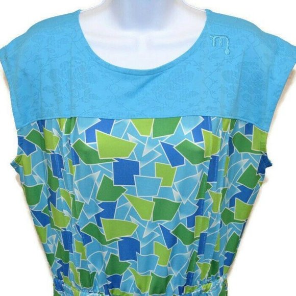 REI Novara Whittier Bike Dress Blue Mosaic Print - Picture 2 of 8